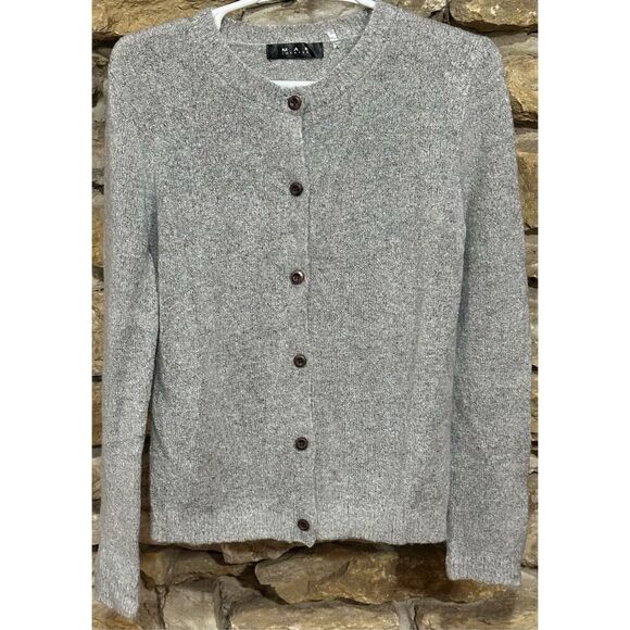 Women’s Grey Super Soft Classic Modest Button Down Knit Cardigan Size Small - Picture 2 of 6